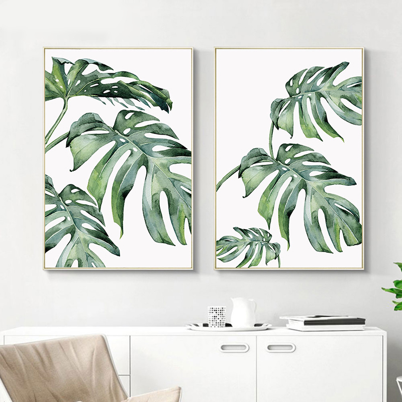 Watercolor Leaves Printed Poster