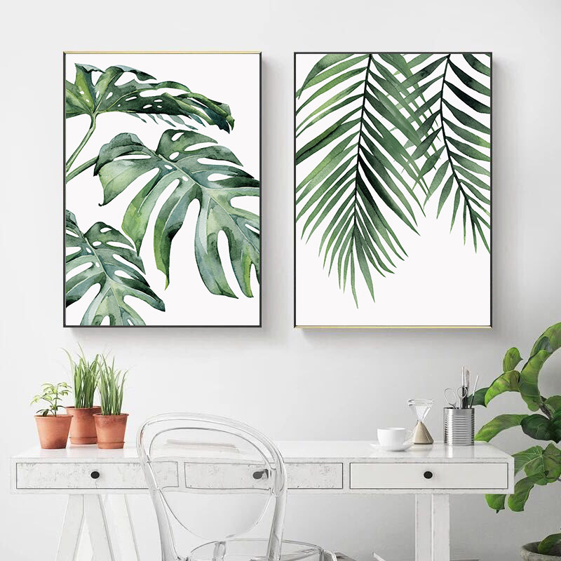 Watercolor Leaves Printed Poster