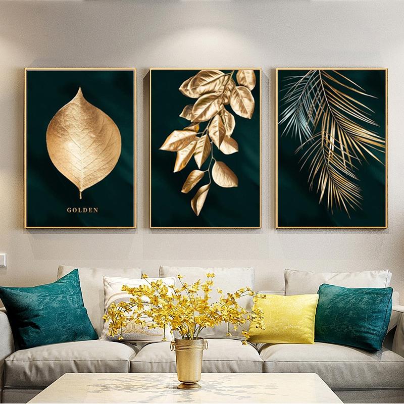 Golden Plant Canvas Poster