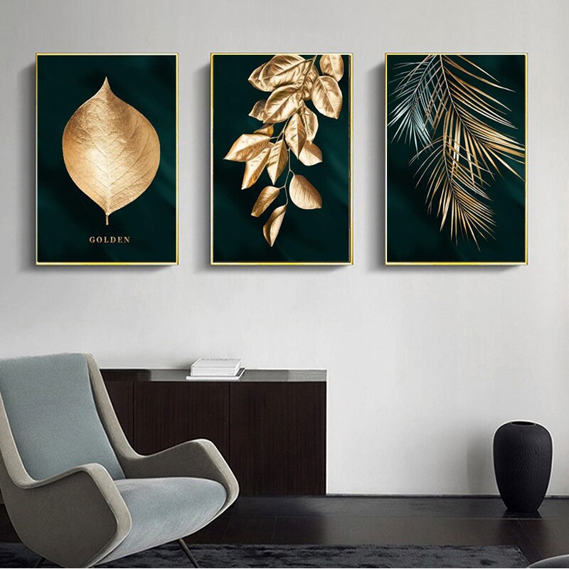 Golden Plant Canvas Poster