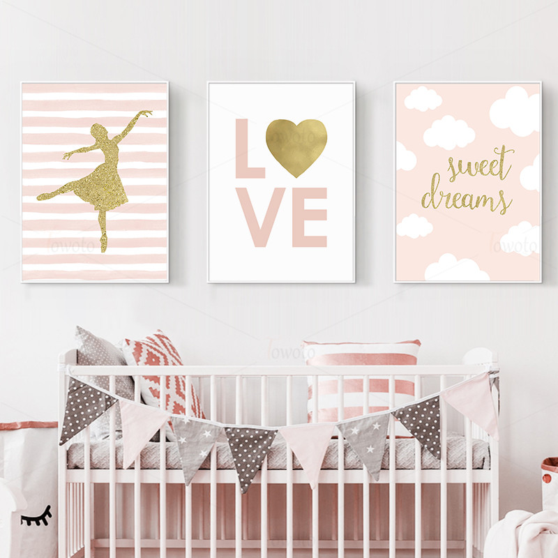 Baby Nursery Blush Pink Canvas Poster