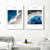 Blue Ocean Wave Landscape Canvas Poster