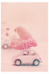 pink heart car poster